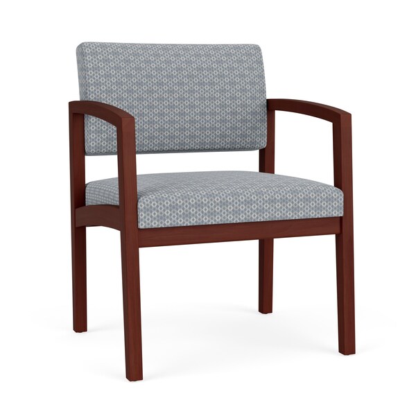Lesro Lenox Wood Wide Guest Chair Wood Frame, Mahogany, RS Fog Upholstery LW1201 - main